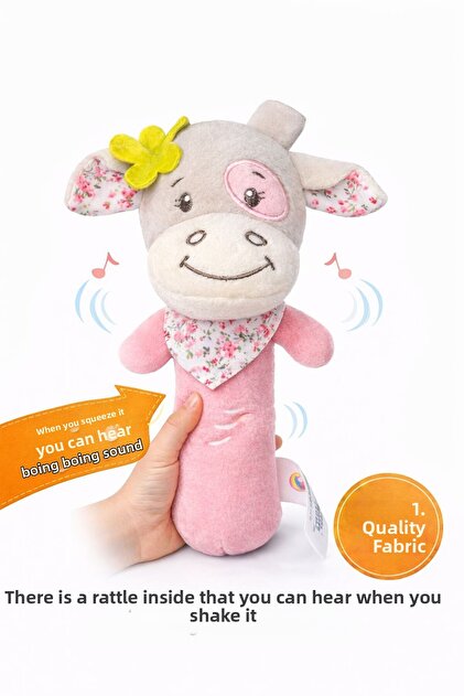 Rattle Scarf with Cow Pink Pattern Szy224