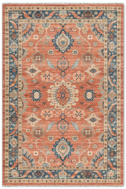 Retro Terracotta Orange Chenille Carpet Rug Runner Non-Slip Washable Kitchen Living Room Hallway