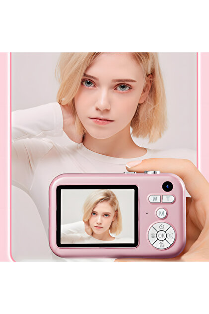 idragon Y11 Pembe Dijital Fotoğraf Makinesi Çocuk Mini 1080P Hd