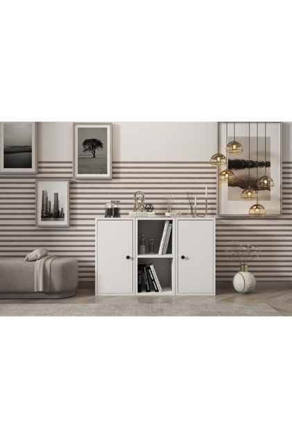 Kapaklı Raflı Çok Amaçlı Dolap Beyaz 97 Cm Ça-d-1037-ç
