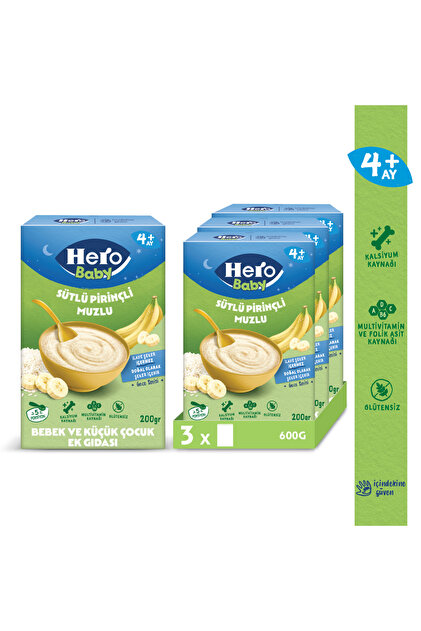 Hero Baby Sütlü Muzlu Pirinçli 200g x3 - Fiyatı, Yorumları