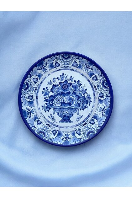 Dekoratif Duvar Tabağı Duvar Süsü Mavi Tabak Blue Blanc Tabak No:43