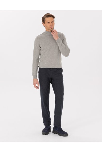 Lacivert Regular Fit Beli Lastikli Kanvas Pantolon 50317282-VR033