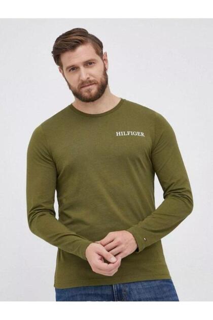 S Dlhými Rukávmi Logo on Back Mw0Mw21461 Green Regular Fit