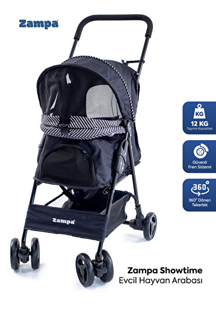 Zampa Showtime Kedi Ve Köpek Arabası Siyah 42x69.5x88 Cm - Fiyatı
