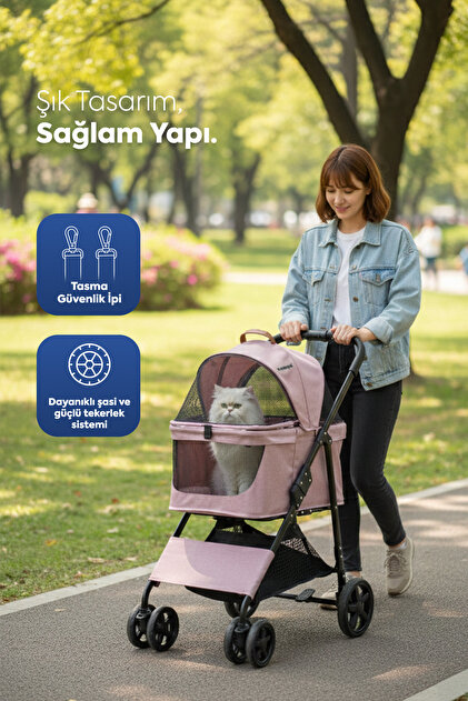 Zampa Albon Kedi & Köpek Arabası 53X77X100cm - Fiyatı, Yorumları