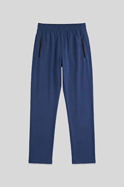 Indigo Men's Zippered Three-Pocket Standard Fit Classic Leg Sweatpants - 84768