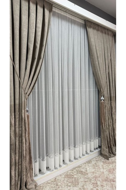 BRODE TÜL NAKIŞ ETEKLİ DAMLA SERİTLİ 1/3 SIK PİLELİ AGIR GRMAJLI