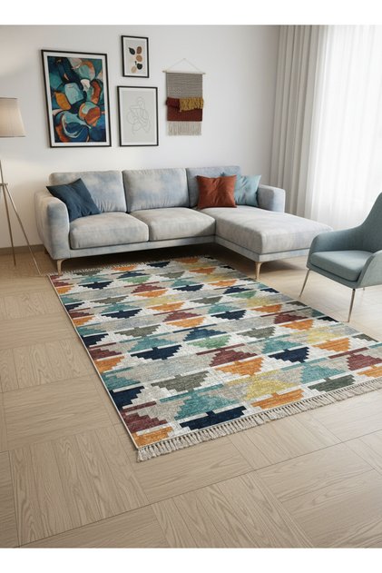 Yıkanabilir Kaymaz Taban Salon ve Oturma odası Halısı 4m² Dört ve 6m² Altı Ölçü