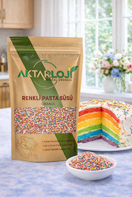 aktarloji 500 Gr Renkli Pasta Süsü / Pasta Süsleme Şekeri Granül
