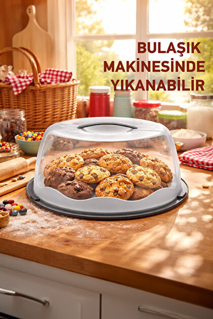 Sunplast 35 cm Yuvarlak Kek, Pasta, Börek Taşıma Piknik Gezi İçin