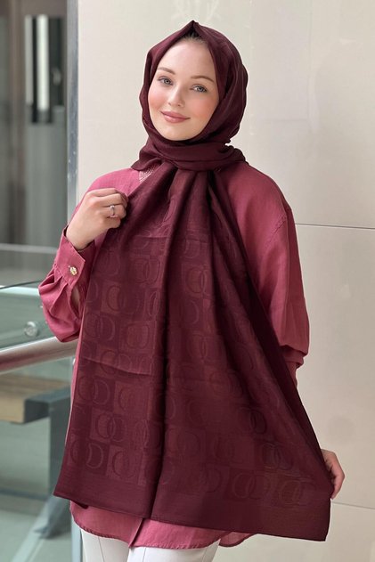 İmannoor 3001 Dama Desen Naia Pamuk Şal
