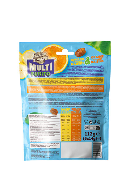 Dovido Multi Furito - Doğal Muz&Portakal Aromalı Kuru Üzüm - 112