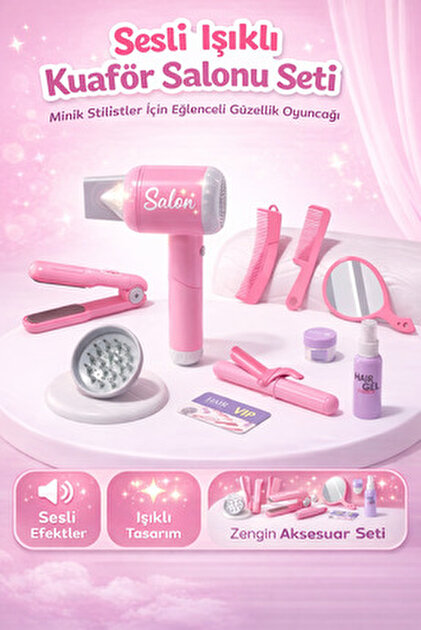 Vardem Seçtim Aldım Hair Dryer 1019 Lüks Saç Bakım Seti 2in1 Sesli