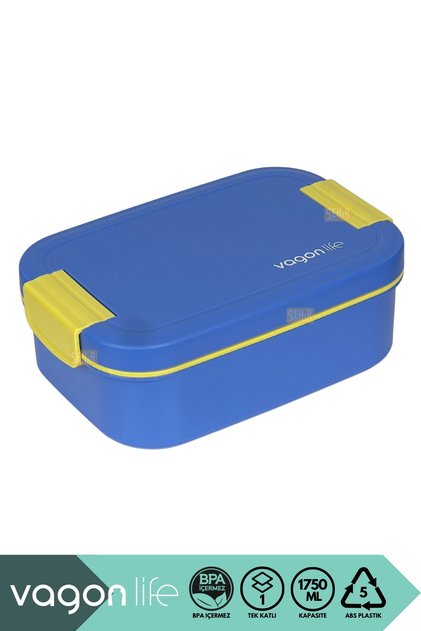 Bento 1030ml Lunchbox Yeni Koleksiyon Tek Katlı 2 Bölmeli PP Plastik Sefer Tası Yemek Kutusu