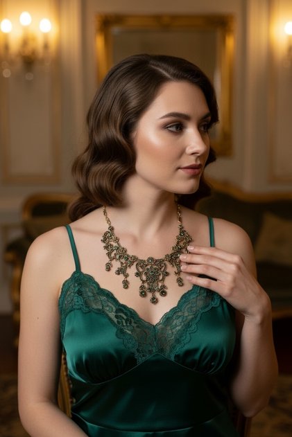Garden Choker Zircon Stone Embroidered Engagement Henna Wedding Choker