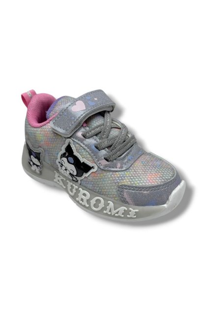 Kuromi 724-26 Anorak Shiny Leather Anatomical Girls' Sneaker Gray Pink 31-35