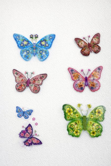 3D Butterfly Wall Decoration – 6-Pack Adhesive Wall Decor with Vintage Pattern