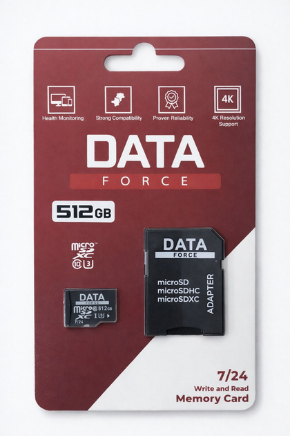 DataForce 512GB U3 Hafıza Kartı | Kamera, Telefon ve DVR Uyumlu