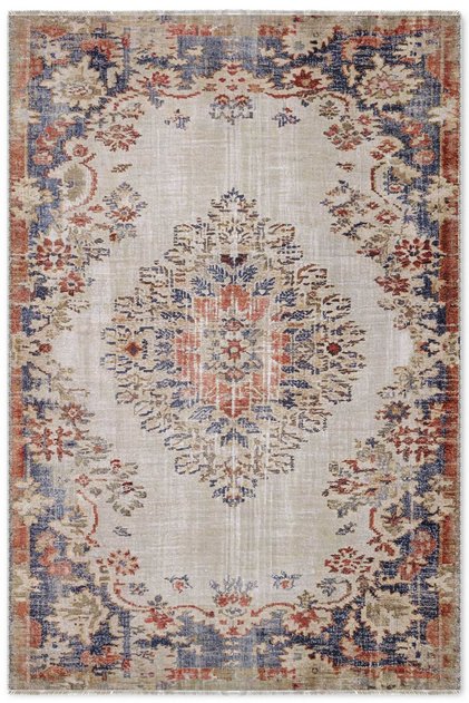 Retro Orange Navy Blue Chenille Carpet Rug Runner Non-Slip Washable Living Room Kitchen Hallway