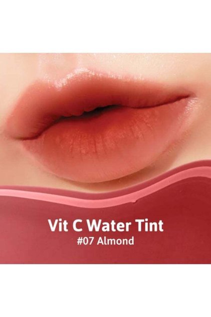 Vit C Water Tint #07 Almond | Natural Brown Lip Tint with Vitamin C & B5 | Long-Lasting H