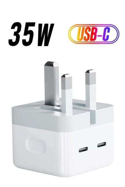 USB C Plug, 35W Dual USB C Fast Charger Plug Power Adapter for iPhone 15/14/14 Plus/Pro/ 14 Pro Max