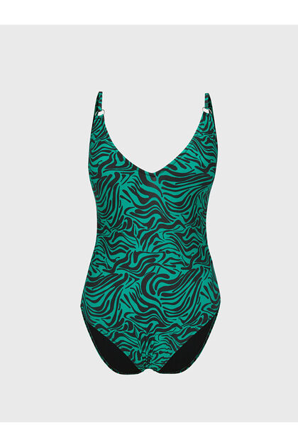 Vizyon New Season V-Neck Patterned Women's Swimsuit