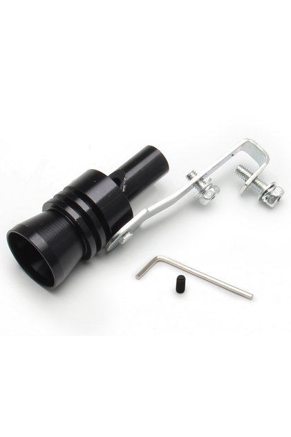 XL Black Universal Aluminum Turbo Sound Exhaust Muffler Pipe Whistle Car Blow off valve BOV Tip Simu