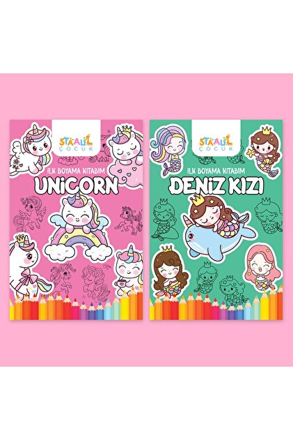 Ilk Boyama Kitabım 2'li Set - Unicorn / Deniz Kızı