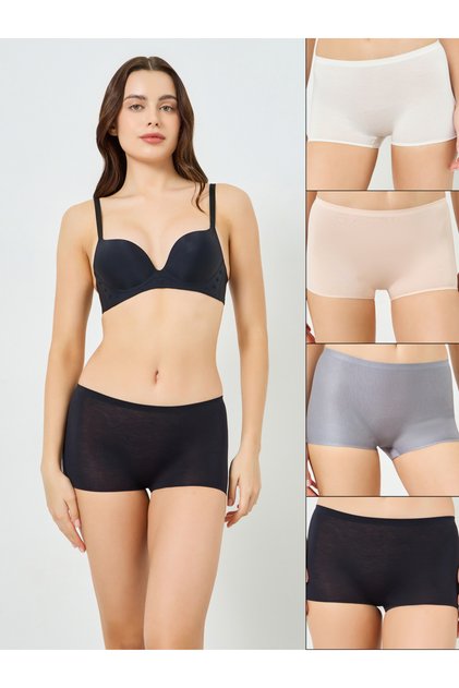 Pack of 4 - Women Solid Boyshorts