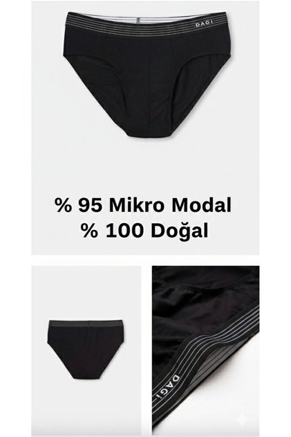 Erkek, % 95 Mikro Modal % 5 Elastane 3 Adet Slip