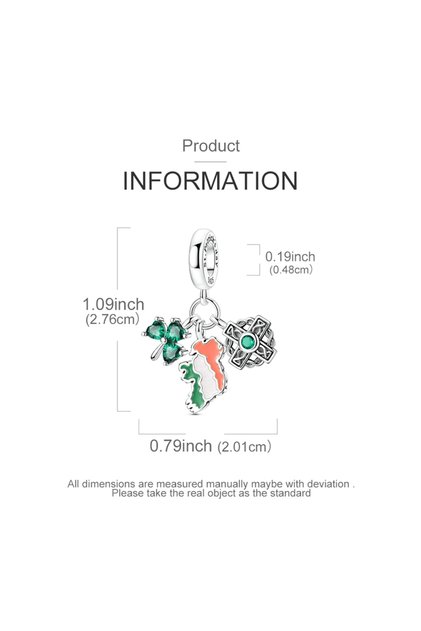 KTC1907 925 Silver Charms Ireland Map Highland Cow Leprechaun Pendant Beads Fit Original Bracelet Ne