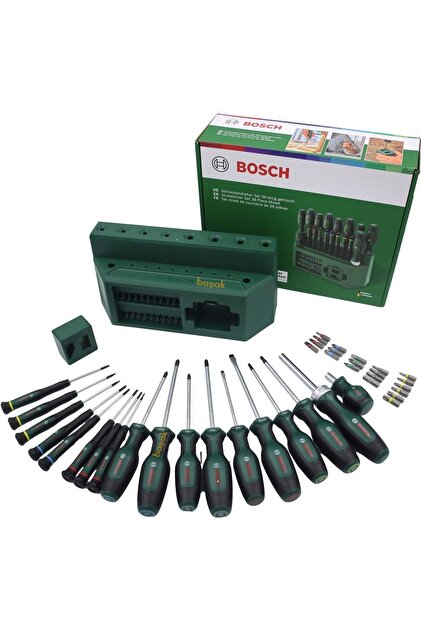Bosch 39 Parça Standlı Tornavida, Klemens ve Bits Uç Seti