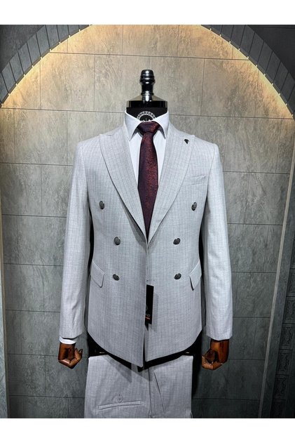Striped Double-breasted Suit