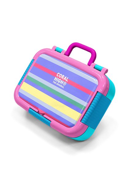 Kids Milka Gray Yellow Line Patterned Stainless Steel Lunch Box 39102