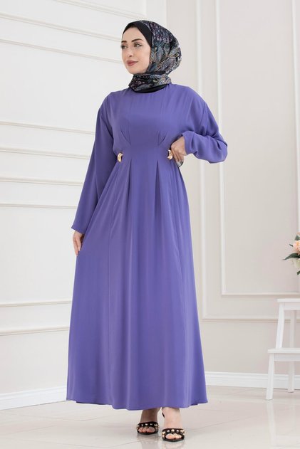 Beli Buckle Detailed Hijab Dress-Li̇la