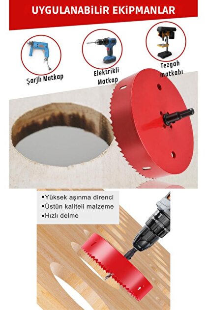 DepoMega 5'li Alçıpan Plastik Ahşap Panç ve Adaptör Seti 150 mm