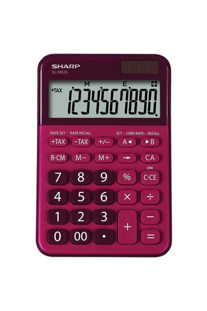 Calculator de birou, 10 cifre, 149x100x27mm, alimentare dublă, EL-M335BRD - roșu