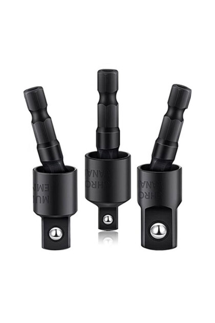 Black Set 360°Rotatable Electric Power Drill Sockets Adapter Sets for Impact Driver with Hex Shank 1