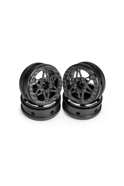 4PCS A 4Pcs 1.9 Inch Carbon Fiber Wheels Rim for 1/10 RC Car Crawler Capra SCX10 RR10 TF2 Element En