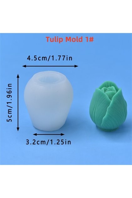 Tulip Mold 1 Tulip Flower Silicone Mold 3D Rose Floral Scented Candle Soap Making Mold DIY Flower Mo