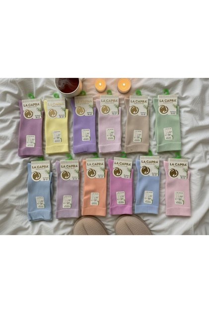 12 Li Paket Kadın Bambu Soket Çorap Dikişsiz Yumuşak Dokulu Çorap