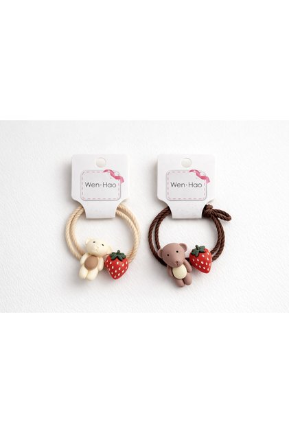 Strawberry Bear Toka Seti - Sevimli Ayıcık ve Çilekli Saç Tokası