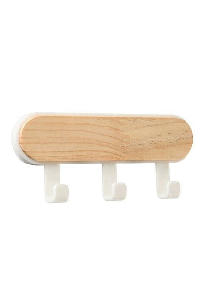 A5 1Pc Self Adhesive Door Wall Hangers Hooks ABS Wood Hat Racks Key Hanger Kitchen Bathroom Home Wal