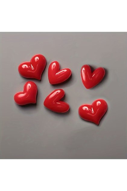 6PCS Love Mix 6pcs Strong Metal Heart-Shaped Refrigerator Magnets - Decorative Fridge Magnets for Ph
