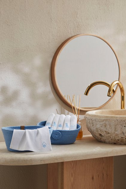 Wipure 12-Pack Embroidered Washable Towel Napkins 20X20 cm