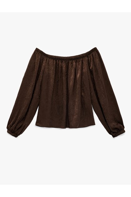 Women'S Brown Satin Blouse
