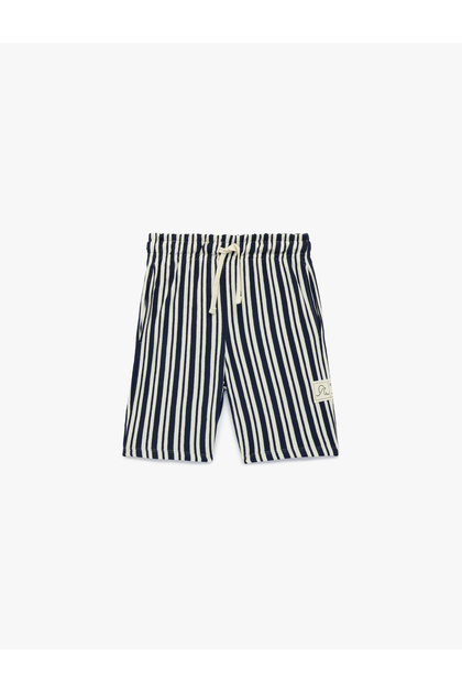Boy'S Navy Stripe Striped Bermuda Shorts