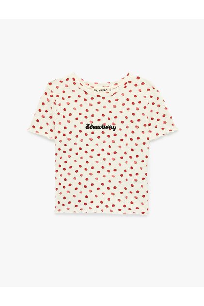 Women'S Ecru Design Printed T-Shirt