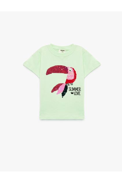 Girl'S Green Cotton T-Shirt